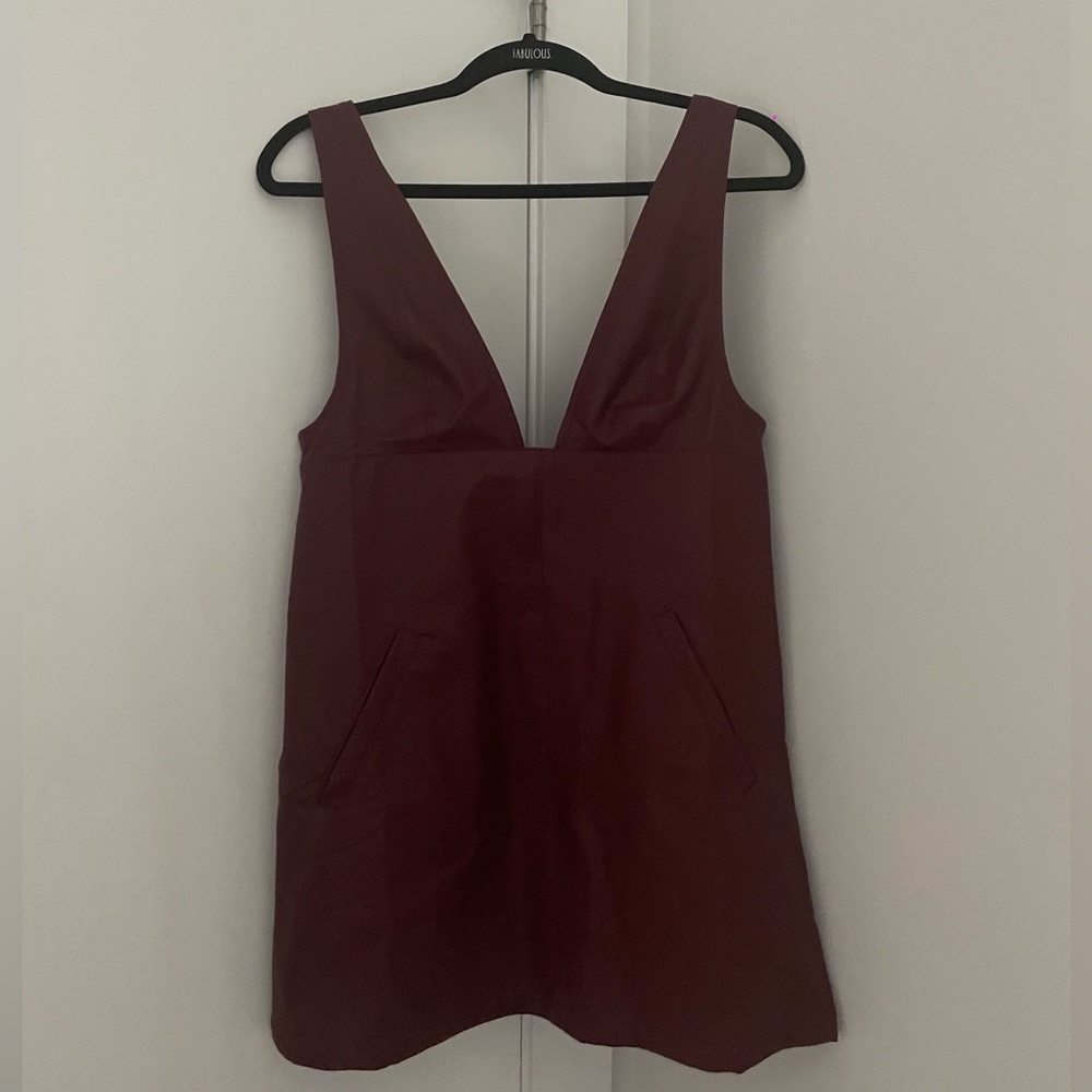 UO Limelight Faux Leather Mini Dress